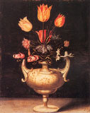 Flowers in antique vase